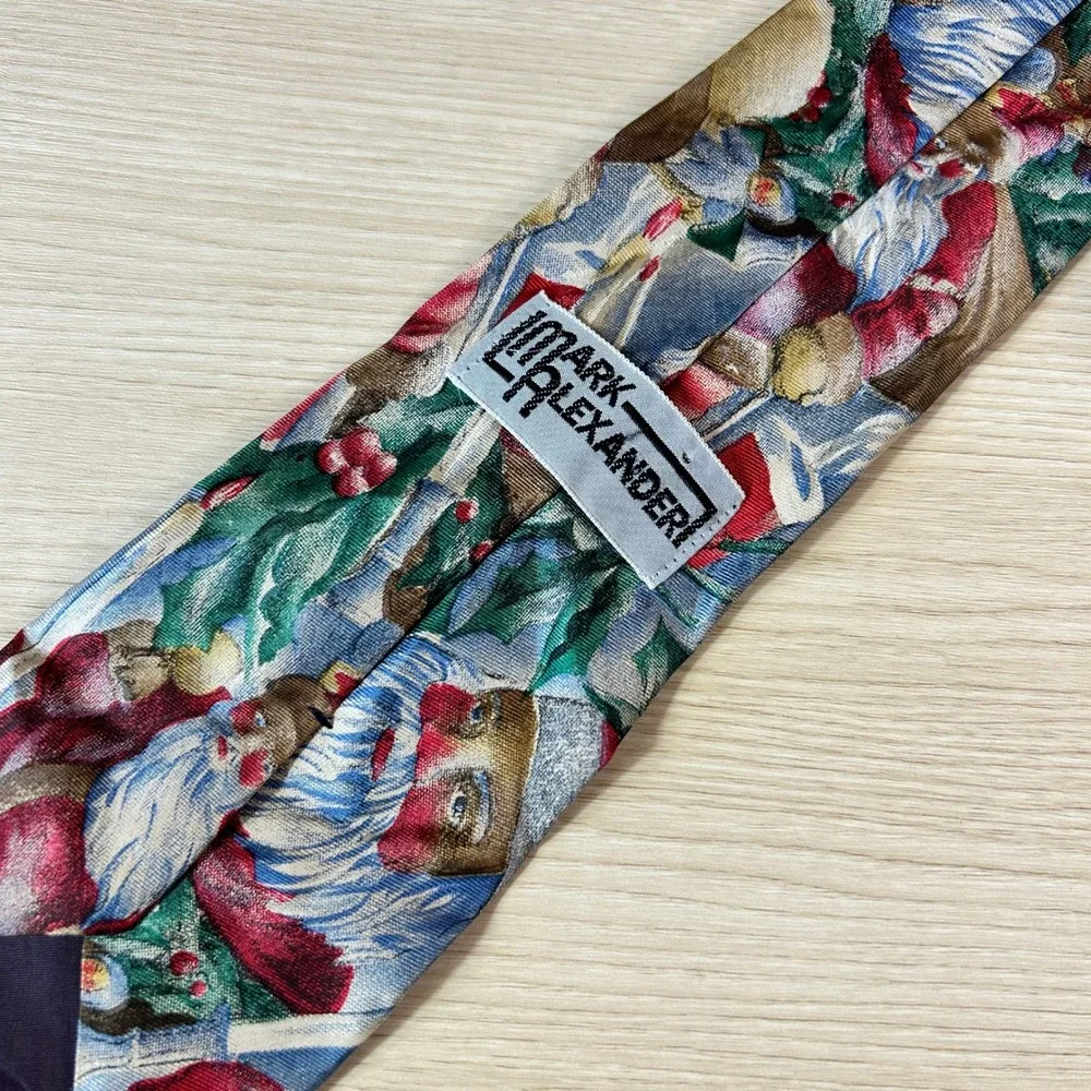 Mark Alexander Mens‎ Christmas Santa Claus Silk Necktie Festive Holiday